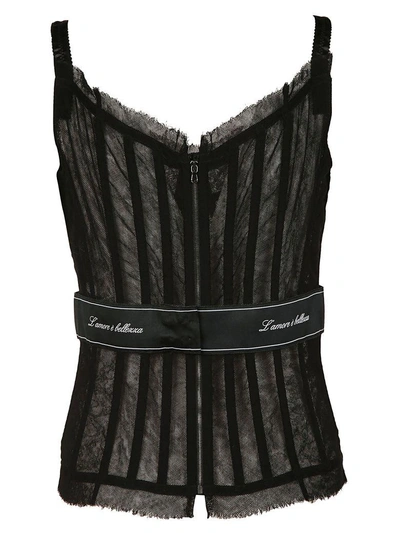 Shop Dolce & Gabbana Laced Bustier Top In Nero