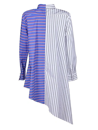 Shop Off-white Striped Asymmetric Shirt