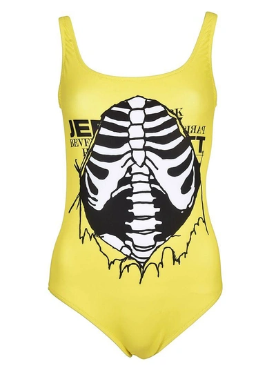 Shop Jeremy Scott Skeleton Print Swimsuit In A0032
