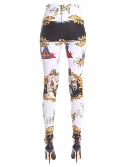 Shop Versace Leggings With Zip In Multicolor