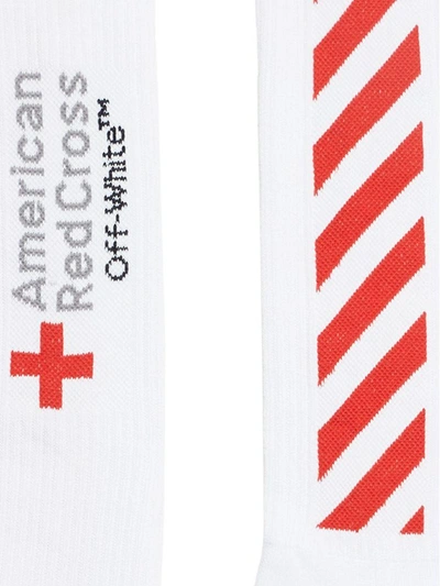 Shop Off-white Diag Red Cross Socks