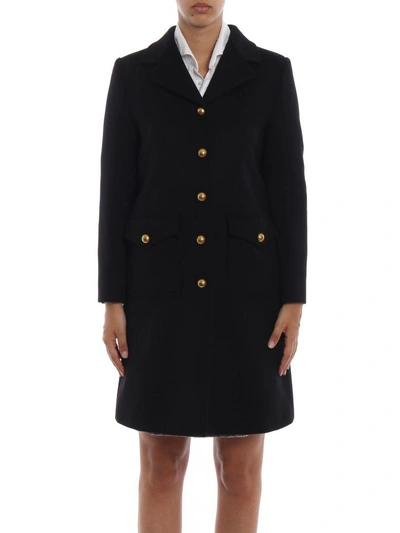 Shop Gucci Single Breasted Coat In Black