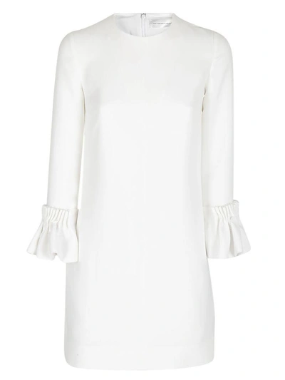 Shop Victoria Beckham Flared Cuffs Dress In Bianco