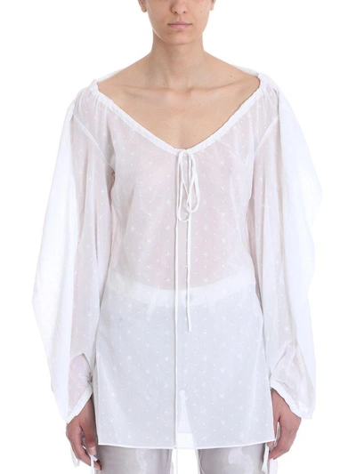 Shop Y/project Drawstring Neck Blouse In White