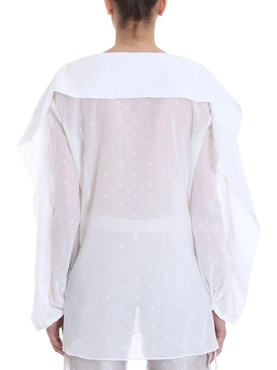 Shop Y/project Drawstring Neck Blouse In White