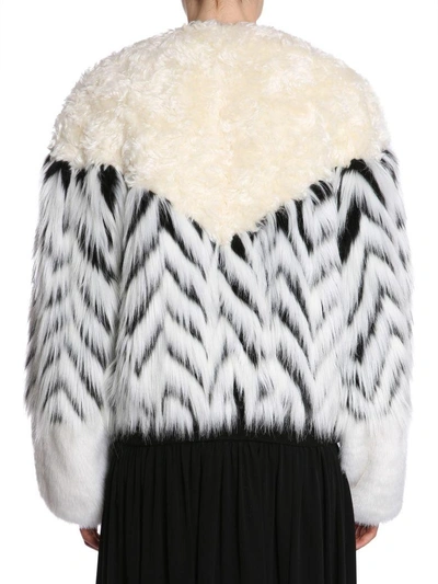 Shop Givenchy Faux Fur Bomber Jacket In White