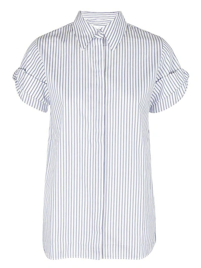 Shop Victoria Beckham Layered Striped Shirt In Blu