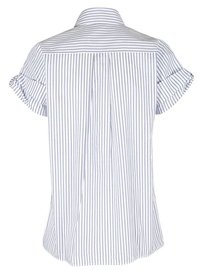 Shop Victoria Beckham Layered Striped Shirt In Blu
