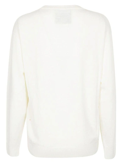 Shop Moschino Teddy Bear Safety Pin Sweater In White