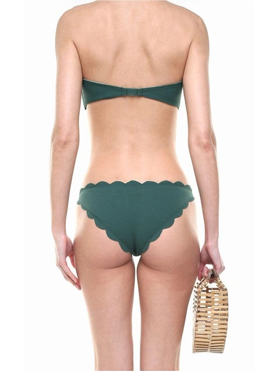 Shop Marysia Antibes Scalloped-edges Bandeau Bikini Top In Verde
