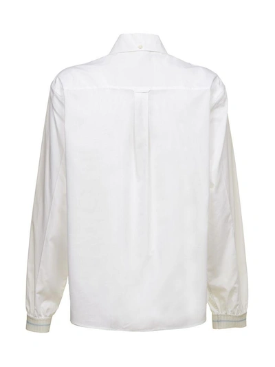 Shop Prada Embellished Shirt In Bianco