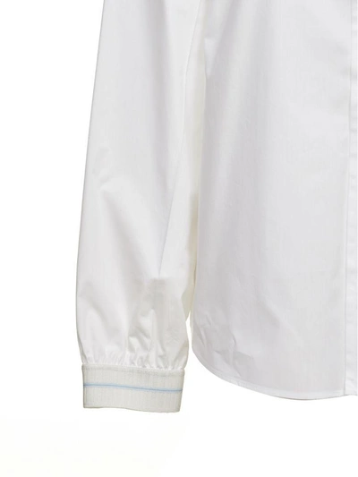 Shop Prada Embellished Shirt In Bianco