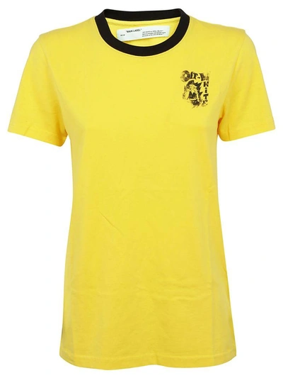 Shop Off-white Printed Logo T-shirt In Yellow