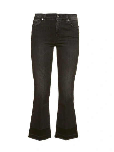Shop 7 For All Mankind Cropped Bootcut Jeans In Nero