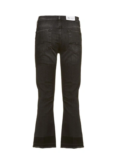 Shop 7 For All Mankind Cropped Bootcut Jeans In Nero