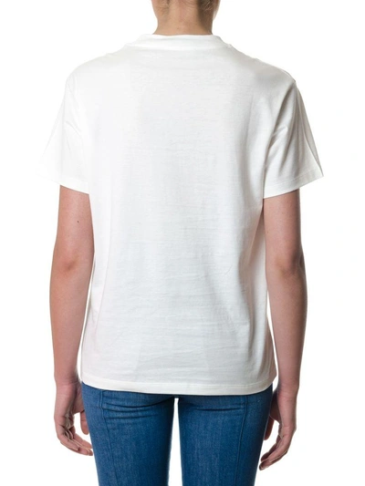 Shop Golden Goose White Cotton T-shirt With Floral Print