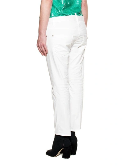 Shop Dsquared2 White Cool Girl Denim Cropped Jeans