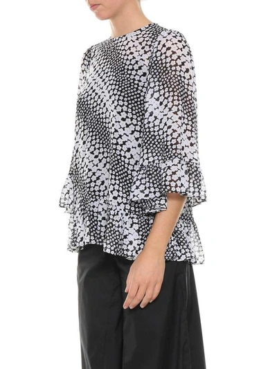 Shop Michael Michael Kors Flower Blouse In Nero/b.co