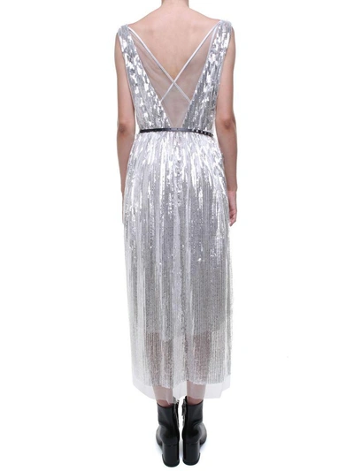 Shop Marc Jacobs Sequin-embellished Tulle Long Dress In Argento