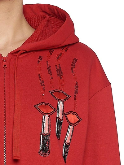 Shop Valentino Hoodie In Red