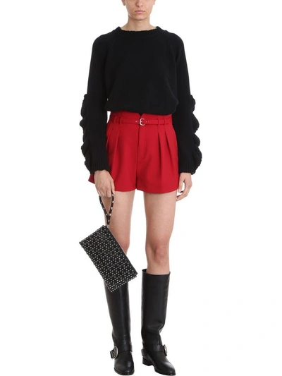 Shop Red Valentino Long Sleeve Sweater In Black
