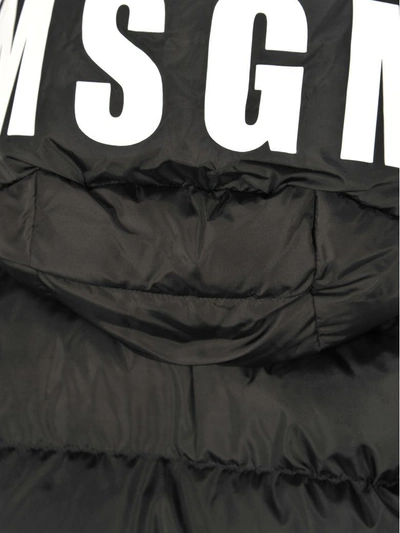 Shop Msgm Parka Oversized In Black