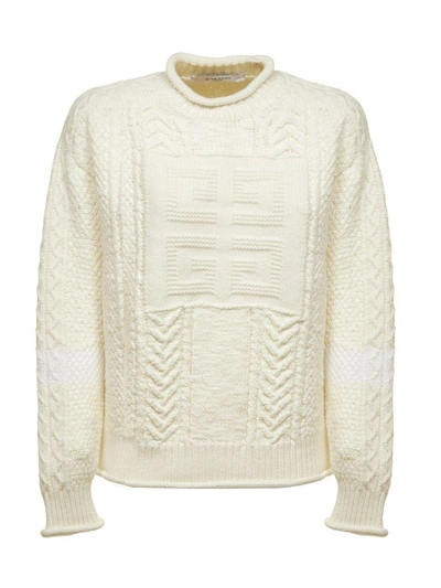 Shop Givenchy Logo Knitted Jumper In Panna