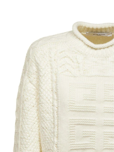 Shop Givenchy Logo Knitted Jumper In Panna