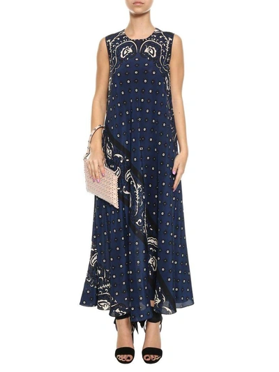 Shop Red Valentino Bandana Print Long Dress In Blu