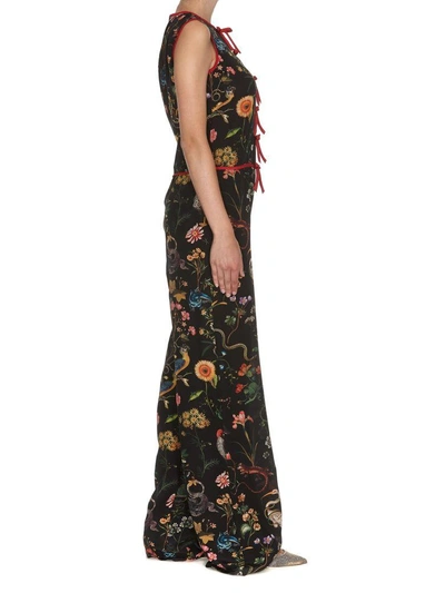 Shop Red Valentino Flora And Fauna Print Jumpsuit In Multicolor