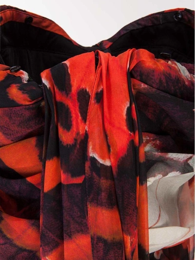 Shop Alexander Mcqueen Dress In Rosso Avorio Nero