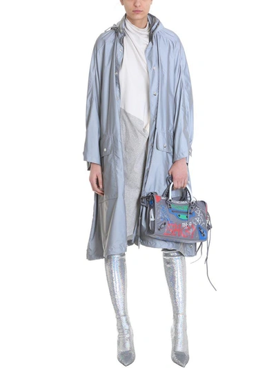 Shop Balenciaga Opera Grey Print Raincoat