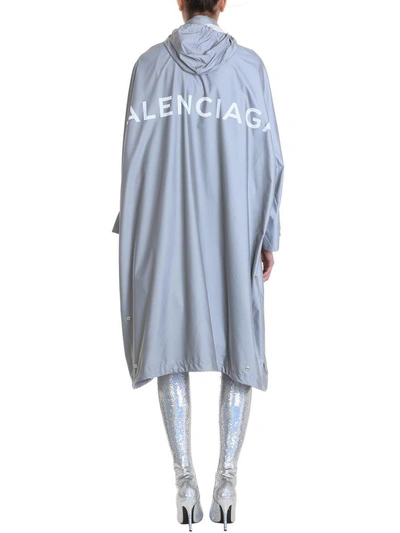 Shop Balenciaga Opera Grey Print Raincoat