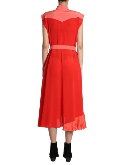 Shop Givenchy Wrap Dress With Ruffles In Rosso