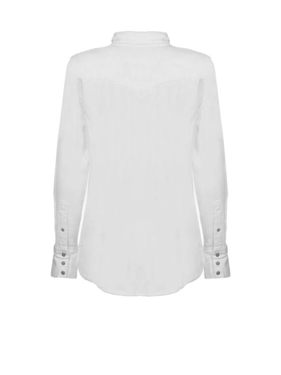 Shop Calvin Klein Western Lean Contrast Shirt In Bianco Rosso