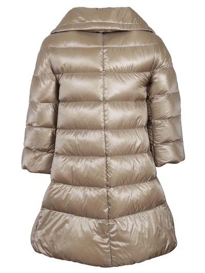 Shop Herno Padded Zipped Jacket In Tortora