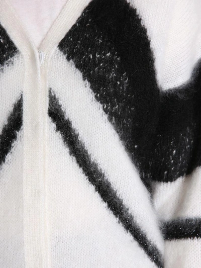 Shop Alberta Ferretti V Collar Cardigan In Bianco