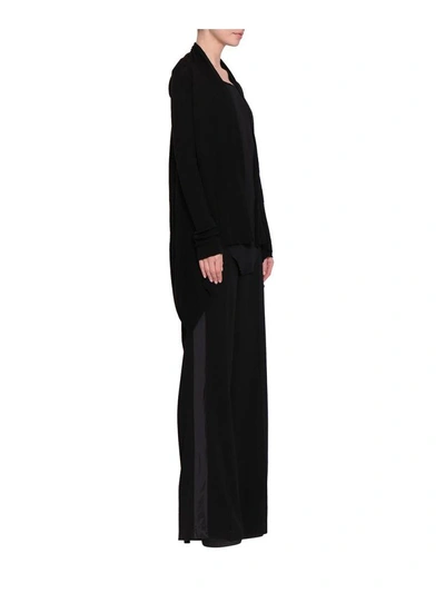 Shop Rick Owens Black Wool Wrap Cardigan In Nero