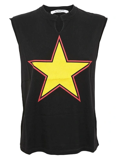 Shop Givenchy Star Print Top In Black