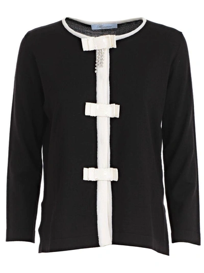 Shop Blumarine Bow Detail Top In Nero Avorio