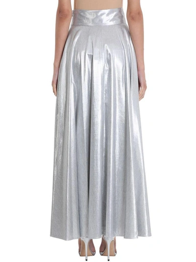 Shop Diane Von Furstenberg High-waisted Draped Maxi Skirt In Silver