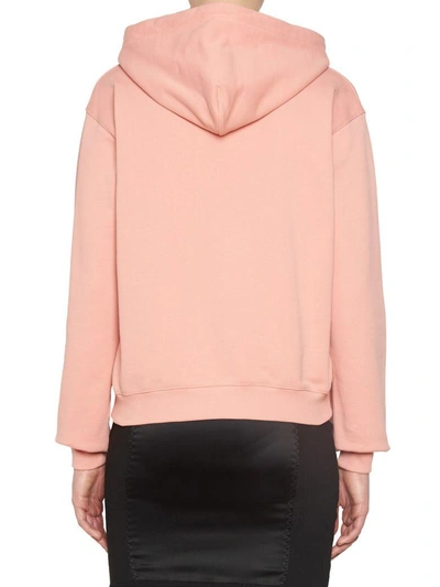 Shop Moschino 'teddy Pin' Hoodie In Pink