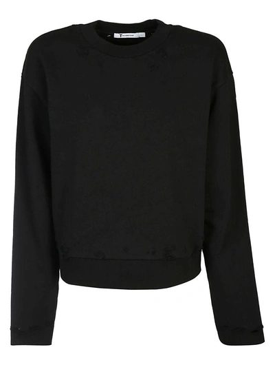 Shop Alexander Wang Distressed Sweatshirt In Black