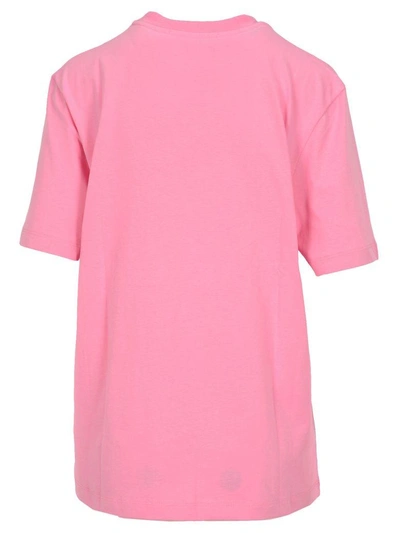 Shop Msgm Tshirt Logo Pailettes In Pink