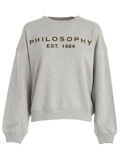 Shop Philosophy Di Lorenzo Serafini Philosophy Logo Sweatshirt In Grey