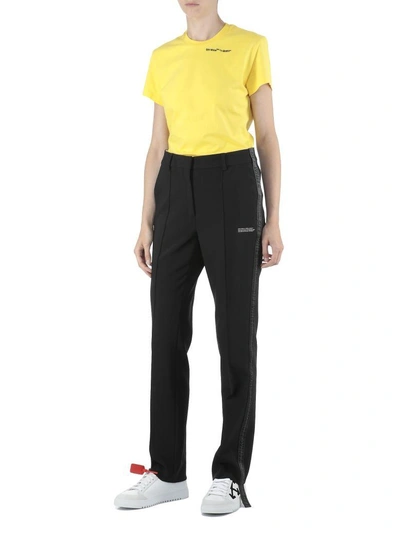 Shop Off-white Crepe Side Band Cigaret Trouser In Black No Co