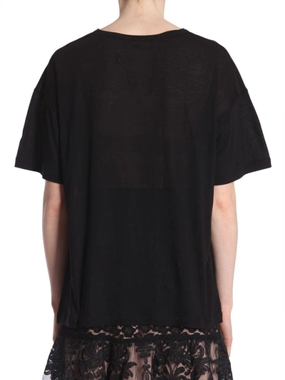 Shop N°21 T-shirt With Logo And Feathers In Nero