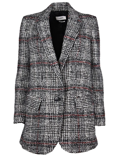 Shop Isabel Marant Étoile Isabel Étoile Marant Ice Fitted Jacket In Bkec Black-ecru