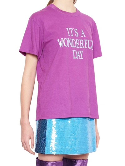 Shop Alberta Ferretti 'it's A Wonderful Day' T-shirt In Purple