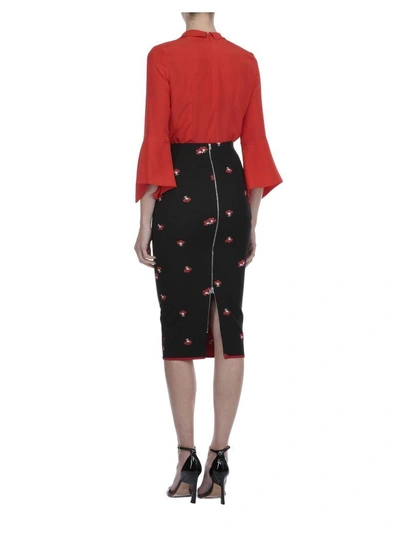 Shop Victoria Beckham Flora Jacquard Pencil Skirt